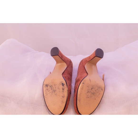 Vintage Rust Suede Mary Jane Block Heel Brown - Picture 3 of 5